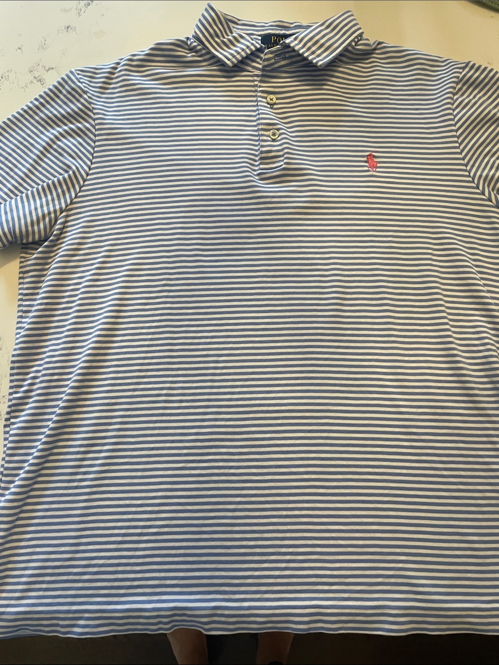Polo by Ralph Lauren Striped Short-Sleeve Polo - Blue/White